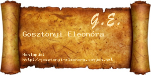 Gosztonyi Eleonóra névjegykártya